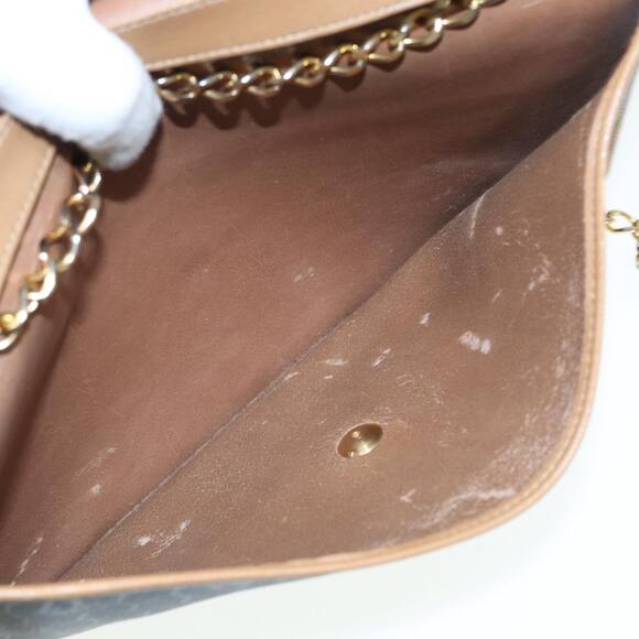 DIOR Chain Shoulder Bag Leather Black Brown Gold - Picture 11 of 16